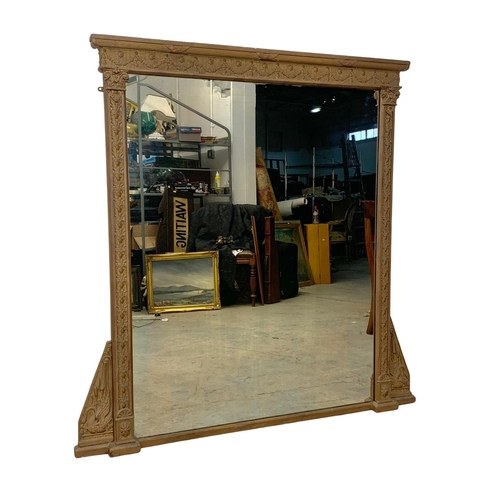 905 - A large Victorian gilt frame over mantle mirror. Circa 1860. 135.5 x 137cm.