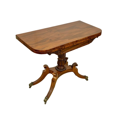 908 - A George IV mahogany turnover tea table. Circa 1820's. 96 x 44.5 x 75.5cm