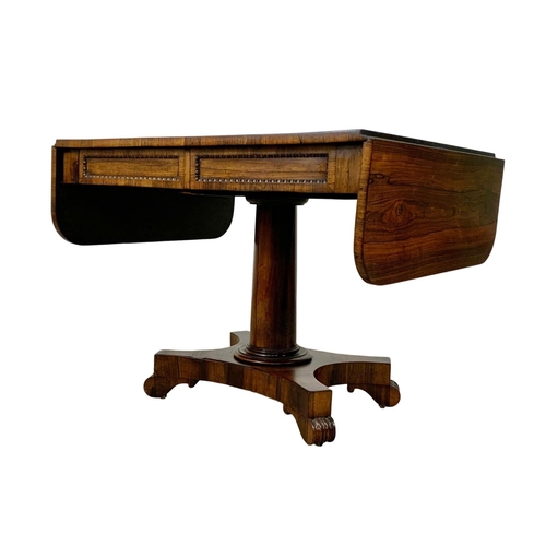 916 - A William IV rosewood Sofa Table with 2 drawers. Early 19th century. Circa 1830's. 98 x 75.5 x 72.5c... 