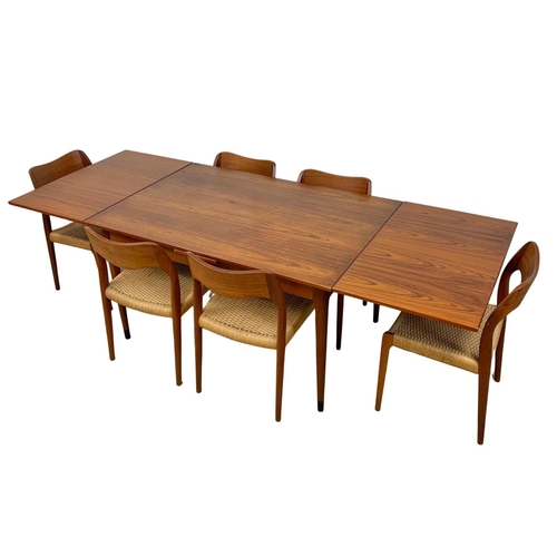 923 - A Danish teak table and 6 chairs designed by Niels Otto Moller for J. L. Mollers. Model 9 table, mod... 