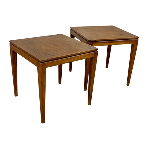 925 - A pair of teak side tables designed by Richard Hornby for Fyne Ladye. Mid Century. 1960. 38 x 38 x 3... 