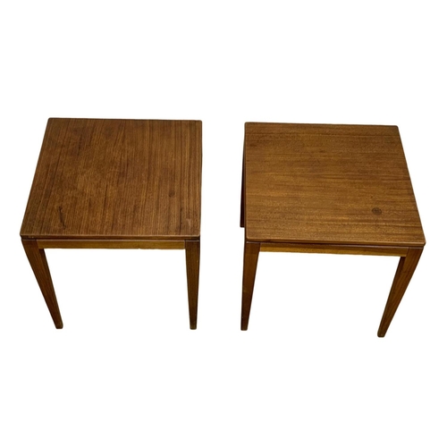 925 - A pair of teak side tables designed by Richard Hornby for Fyne Ladye. Mid Century. 1960. 38 x 38 x 3... 