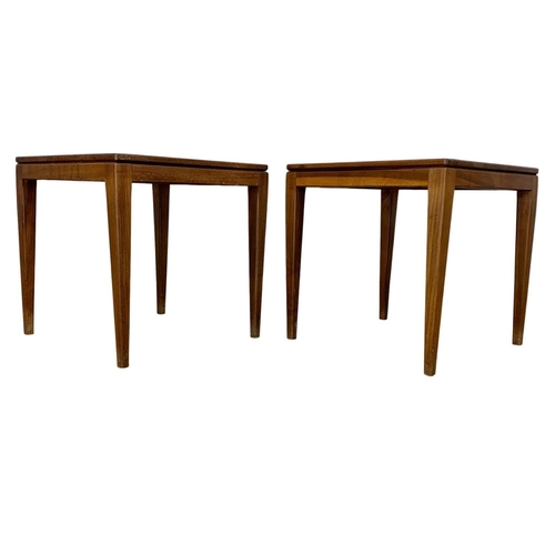 925 - A pair of teak side tables designed by Richard Hornby for Fyne Ladye. Mid Century. 1960. 38 x 38 x 3... 