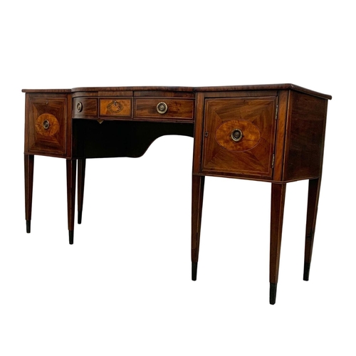 942 - A Georgian inlaid mahogany sideboard, in the Sheraton style. Circa 1780-1800. 170 x 51 x 89cm.