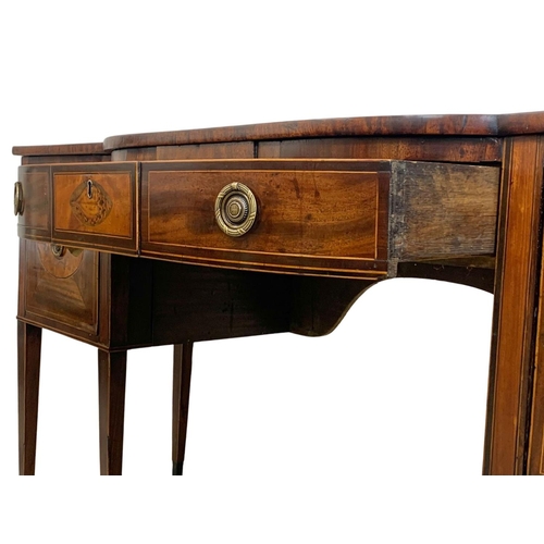 942 - A Georgian inlaid mahogany sideboard, in the Sheraton style. Circa 1780-1800. 170 x 51 x 89cm.