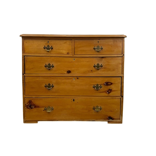 947 - A Victorian pine chest of drawers. 99 x 46 x 83cm.