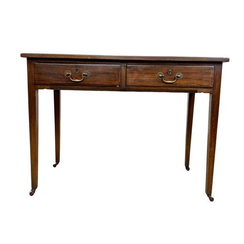 962 - An 18th century Georgian inlaid mahogany side table with 2 drawers and 2 dummy drawers. Circa 1780. ... 