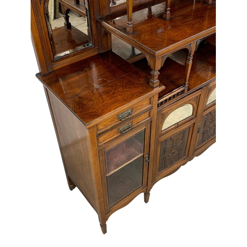 963 - A late Victorian rosewood mirror back sideboard. Circa 1880-1900. 152 x 46 x 208cm.