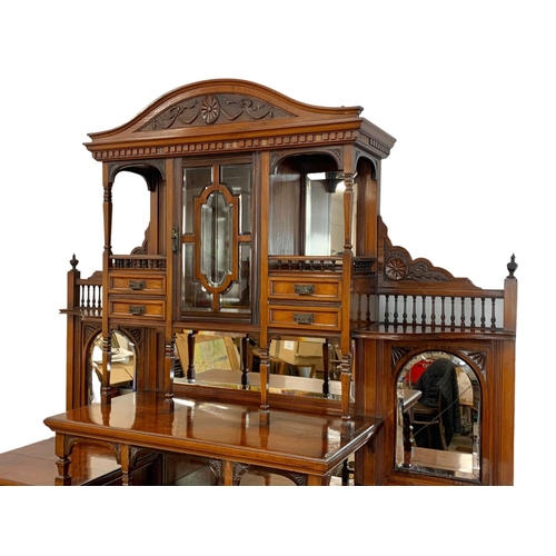 963 - A late Victorian rosewood mirror back sideboard. Circa 1880-1900. 152 x 46 x 208cm.