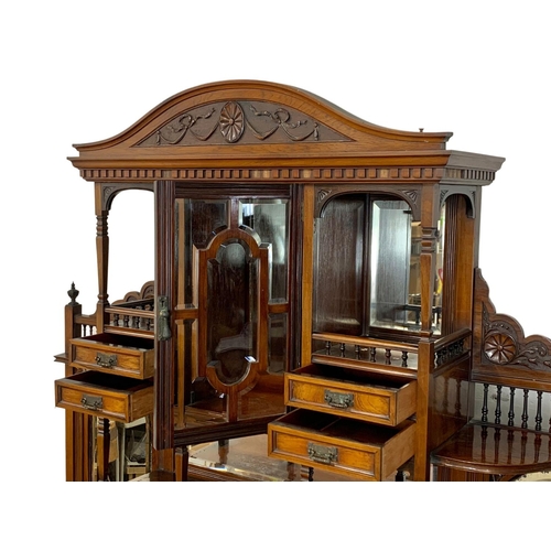 963 - A late Victorian rosewood mirror back sideboard. Circa 1880-1900. 152 x 46 x 208cm.