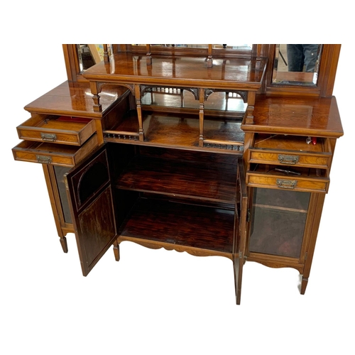 963 - A late Victorian rosewood mirror back sideboard. Circa 1880-1900. 152 x 46 x 208cm.