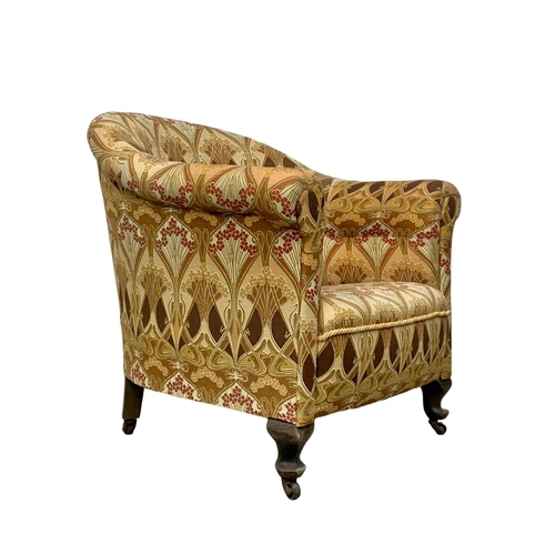 964 - A Victorian mahogany frame tub armchair. Circa 1870. 75 x 77 x 73cm.