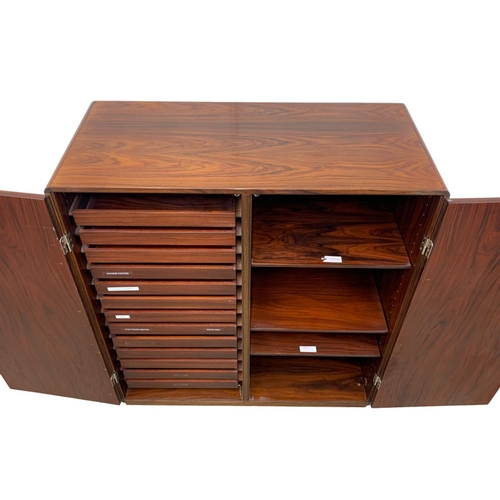 972 - A Danish rosewood collectors cabinet designed by Posborg & Meyhoff for Sibast Mobler. 92 x 42 x 105.... 