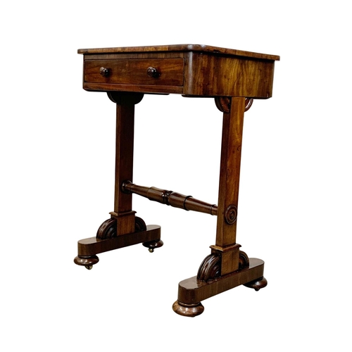 976 - A William IV mahogany side table with drawer, circa 1830s. 53cm x 39cm x 72cm