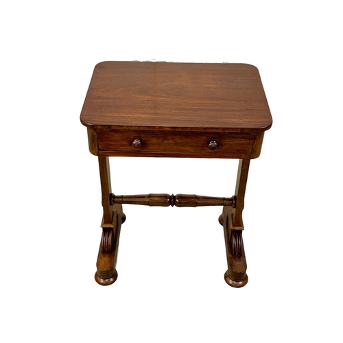 976 - A William IV mahogany side table with drawer, circa 1830s. 53cm x 39cm x 72cm