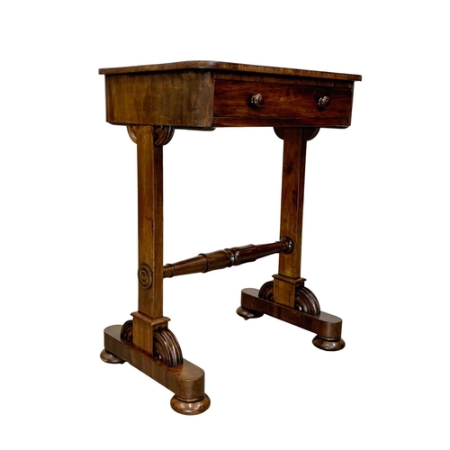 976 - A William IV mahogany side table with drawer, circa 1830s. 53cm x 39cm x 72cm