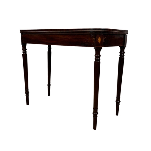 978 - A Victorian inlaid mahogany turn-over tea table, 91cm x 45cm x 74.5cm