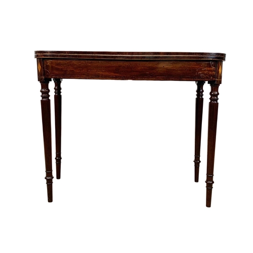 978 - A Victorian inlaid mahogany turn-over tea table, 91cm x 45cm x 74.5cm