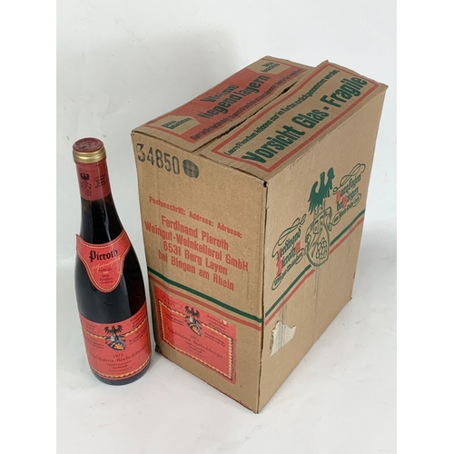 98 - A box of 6 Ferdinand Pieroth Ersekhalma-Bischofsberger bottles of wine. Vintage 1973.