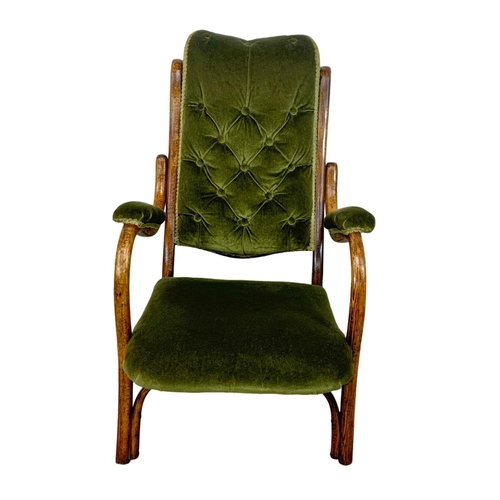 994 - A superb late 19th century Bentwood armchair with green button back upholstery. Circa 1890-1910. 62 ... 