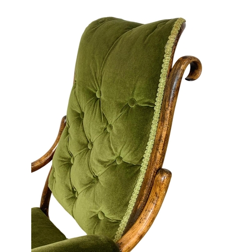 994 - A superb late 19th century Bentwood armchair with green button back upholstery. Circa 1890-1910. 62 ... 