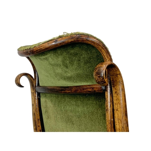 994 - A superb late 19th century Bentwood armchair with green button back upholstery. Circa 1890-1910. 62 ... 