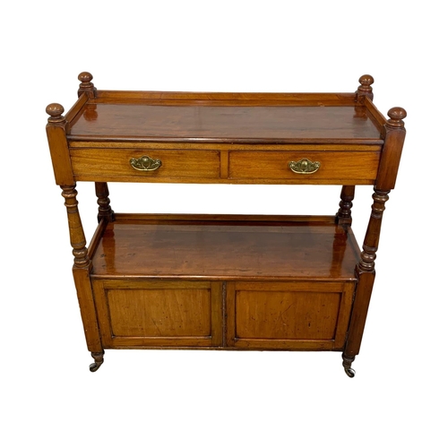 996 - A Victorian mahogany dumbwaiter with 2 drawers. Circa 1870. 114 x 45 x 120cm