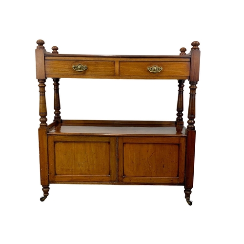 996 - A Victorian mahogany dumbwaiter with 2 drawers. Circa 1870. 114 x 45 x 120cm