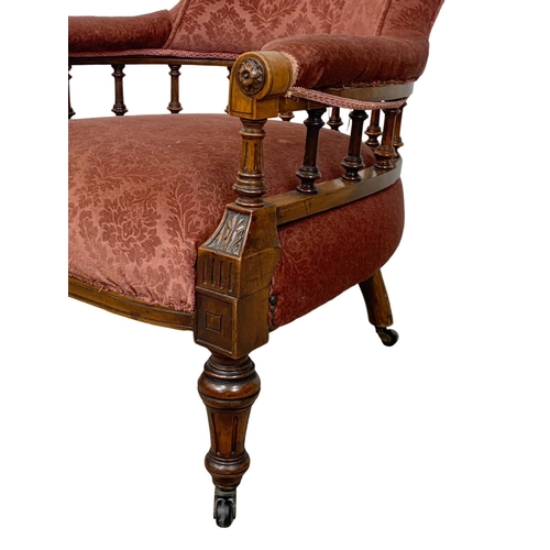 997 - A near pair of late Victorian walnut parlour chairs