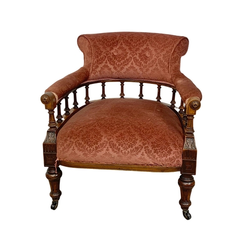 997 - A near pair of late Victorian walnut parlour chairs