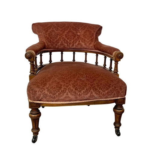 997 - A near pair of late Victorian walnut parlour chairs