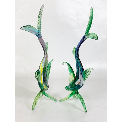 537 - A pair of Murano art glass fish. 21cm