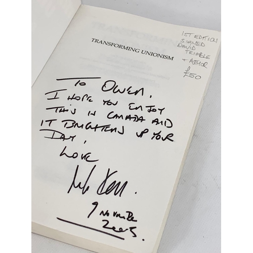 100 - 2 signed 1st Edition Ulster Political books. Jefferey Donaldson “Not By Might” and David Trimble “Tr... 