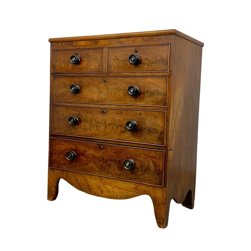 1001 - An early Victorian mahogany chest of drawers. Circa 1840-1850. 92 x 49 x 111cm.