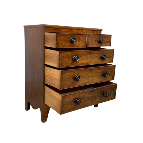 1001 - An early Victorian mahogany chest of drawers. Circa 1840-1850. 92 x 49 x 111cm.