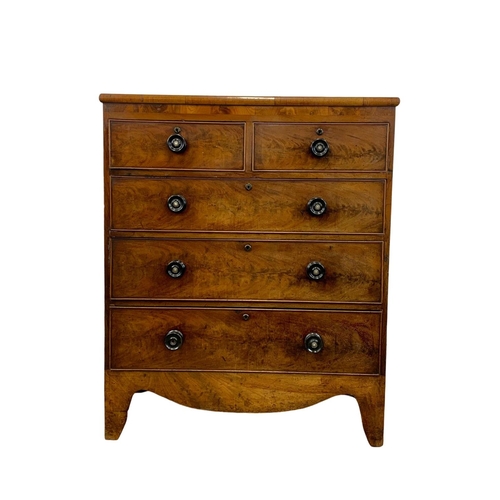 1001 - An early Victorian mahogany chest of drawers. Circa 1840-1850. 92 x 49 x 111cm.