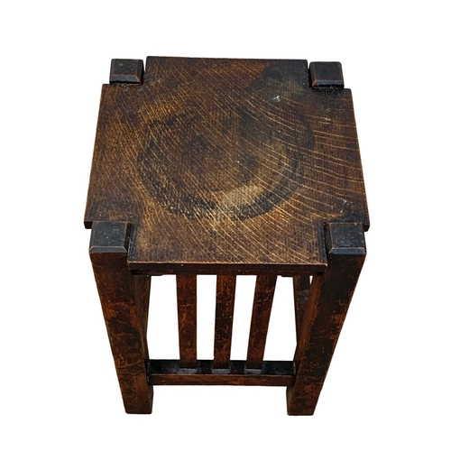 1005 - An Arts & Crafts Mission oak table. Circa 1900-1920. 34.5 x 52cm.