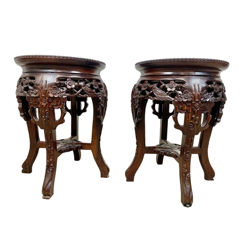 1007 - A pair of late 19th century Chinese plantstands. 32 x 46cm.