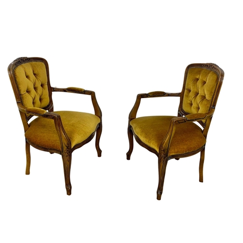 1010 - A pair of French armchairs.