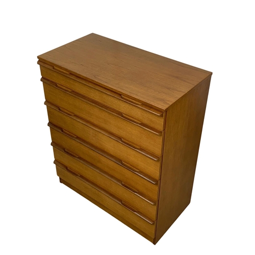 1015 - An Avalon teak Mid Century chest of drawers. 82 x 45 x 97cm.