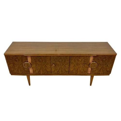 1018 - A Mid Century melamine cocktail sideboard by Beautility. 183.5 x 48 x 77.5cm