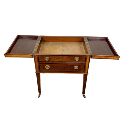 1019 - A late 19th century inlaid mahogany gentleman’s dressing table with drawer in the Sheraton style. Ci... 