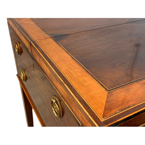 1019 - A late 19th century inlaid mahogany gentleman’s dressing table with drawer in the Sheraton style. Ci... 