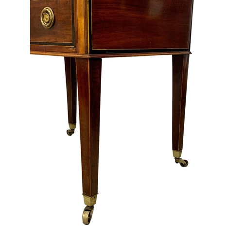 1019 - A late 19th century inlaid mahogany gentleman’s dressing table with drawer in the Sheraton style. Ci... 