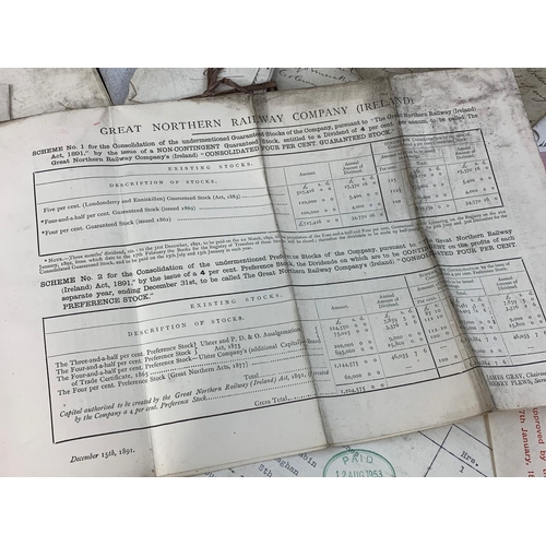 105 - A collection of Mid to Late 19th century Northern Irish Railway paperwork and ephemera.