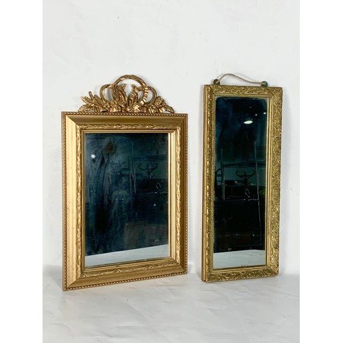 115 - 2 ornate gilt framed mirror. 29 x 45cm.