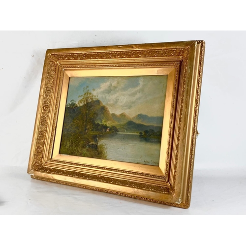 116 - A large early 20th century oil painting by Arthur Stanford in a gilt frame. Painting measures 51 x 3... 