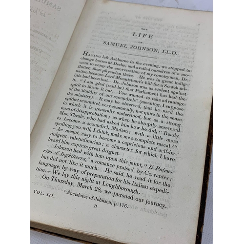 129 - A collection of early to late 19th century leather bound books.