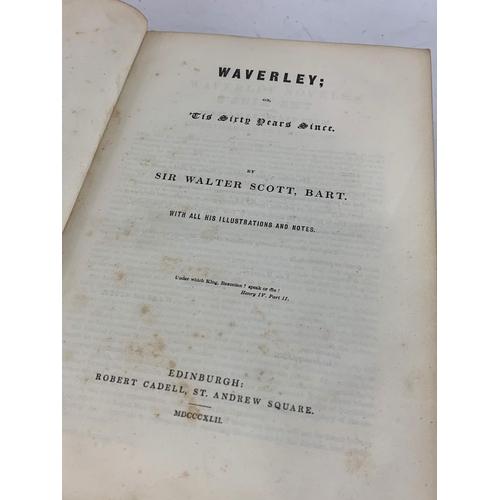 129 - A collection of early to late 19th century leather bound books.