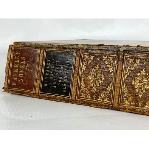 129 - A collection of early to late 19th century leather bound books.